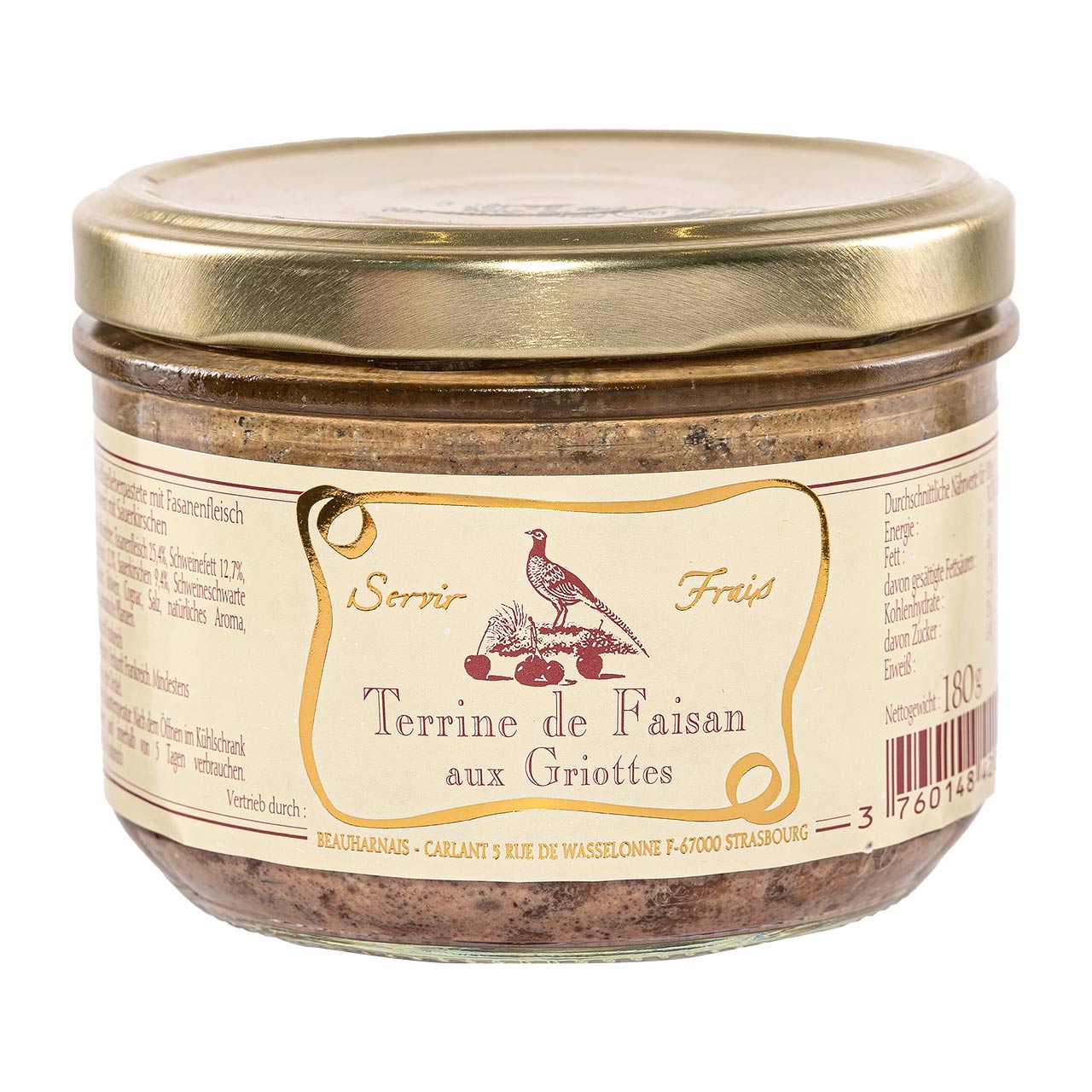 Beauharnais Fasanenpastete mit Sauerkirschen 180g