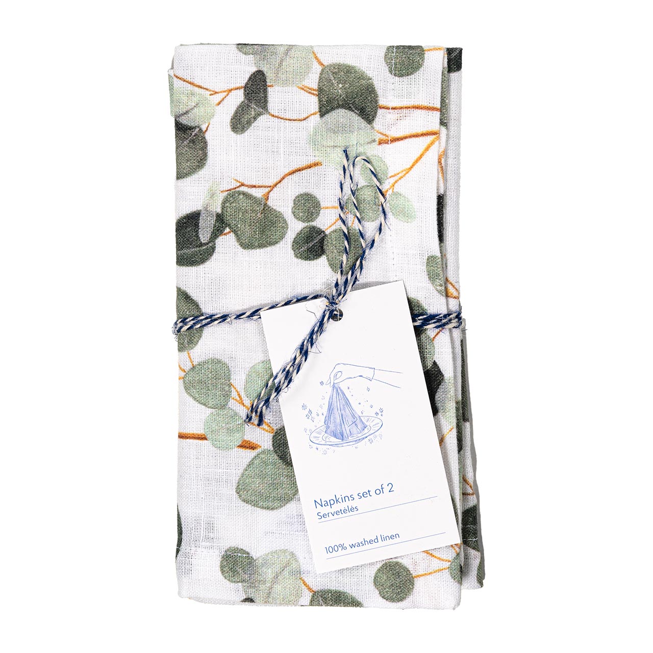 Linen Tales Leinen Servietten Eucalyptus 2er Set