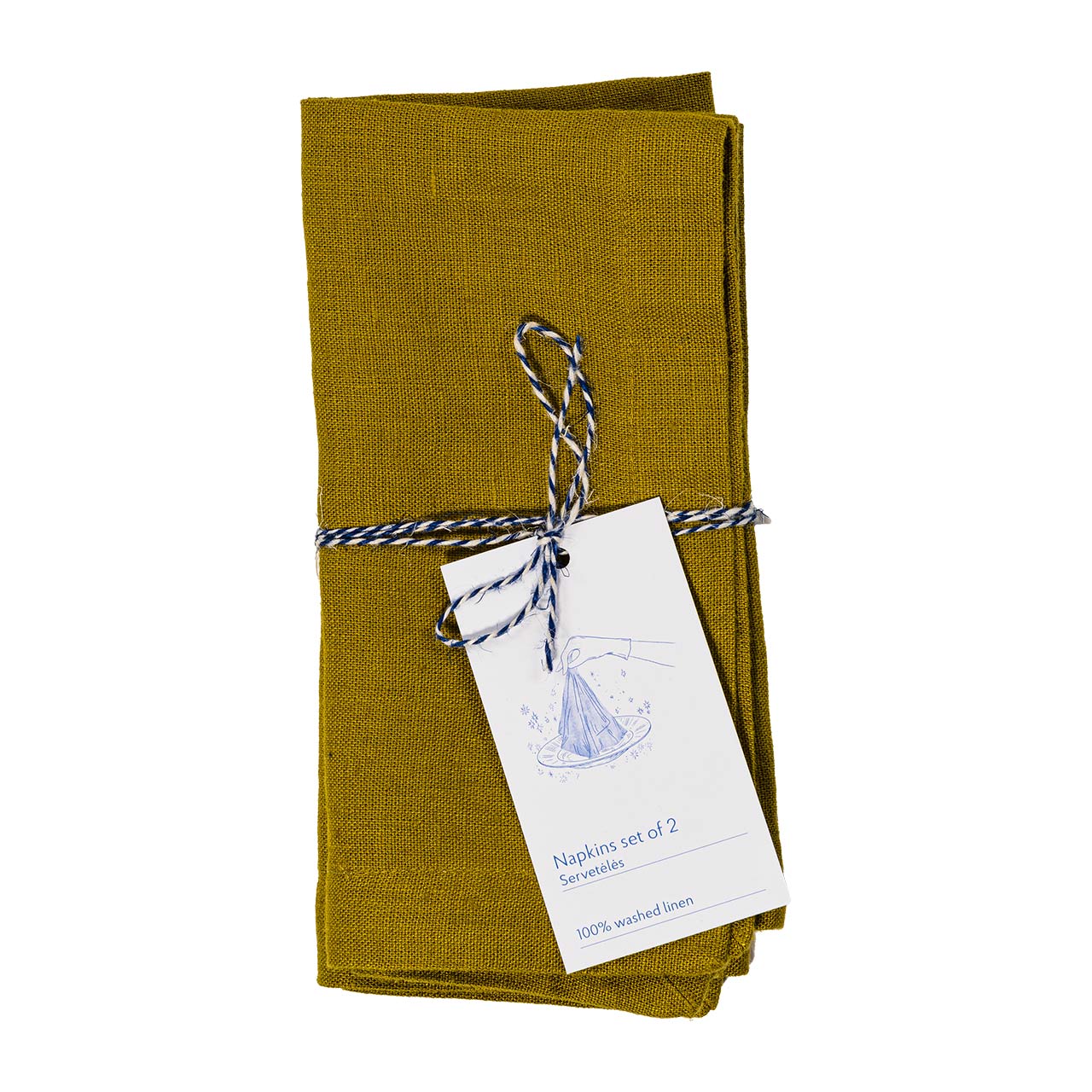 Linen Tales Leinen Servietten Moss Green 2er Set