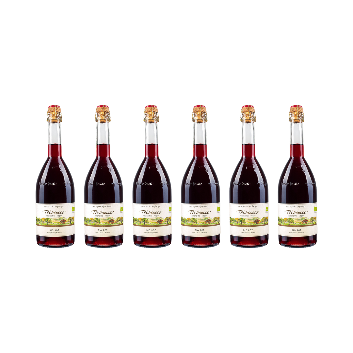 Prisecco – Bio Rot – alkoholfrei — 6× 750 ml