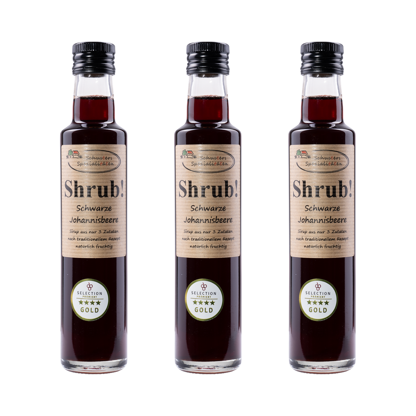 Shrub Schwarze Johannisbeere Sirup — 3× 250 ml
