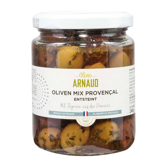 Glas Oliven Mix Provence entsteint von Arnaud