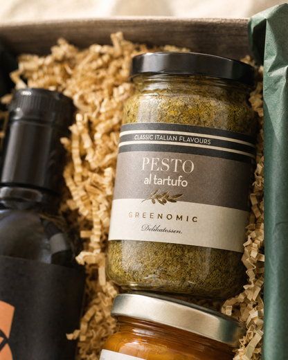Greenomic Pesto al Tartufo im Geschenkkorb Grünes Gold
