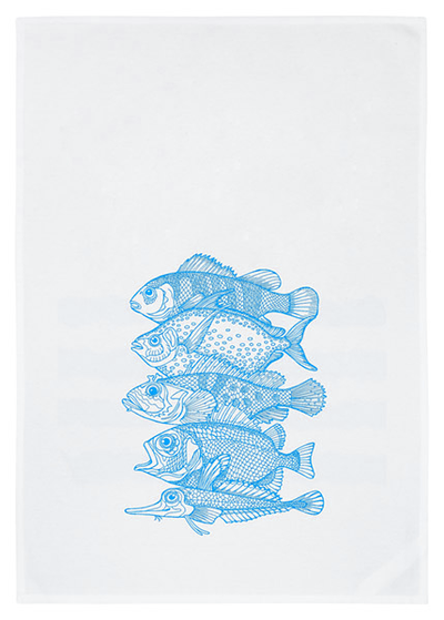 Geschirrtuch – Fische – blau