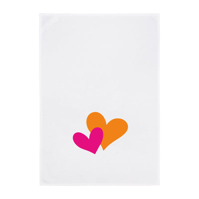 Geschirrtuch – Herzen – pink-orange