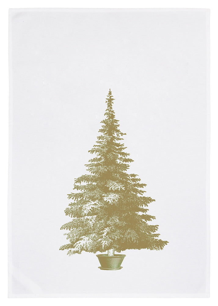 17:30 Geschirrtuch  Weihnachtsbaum  gold