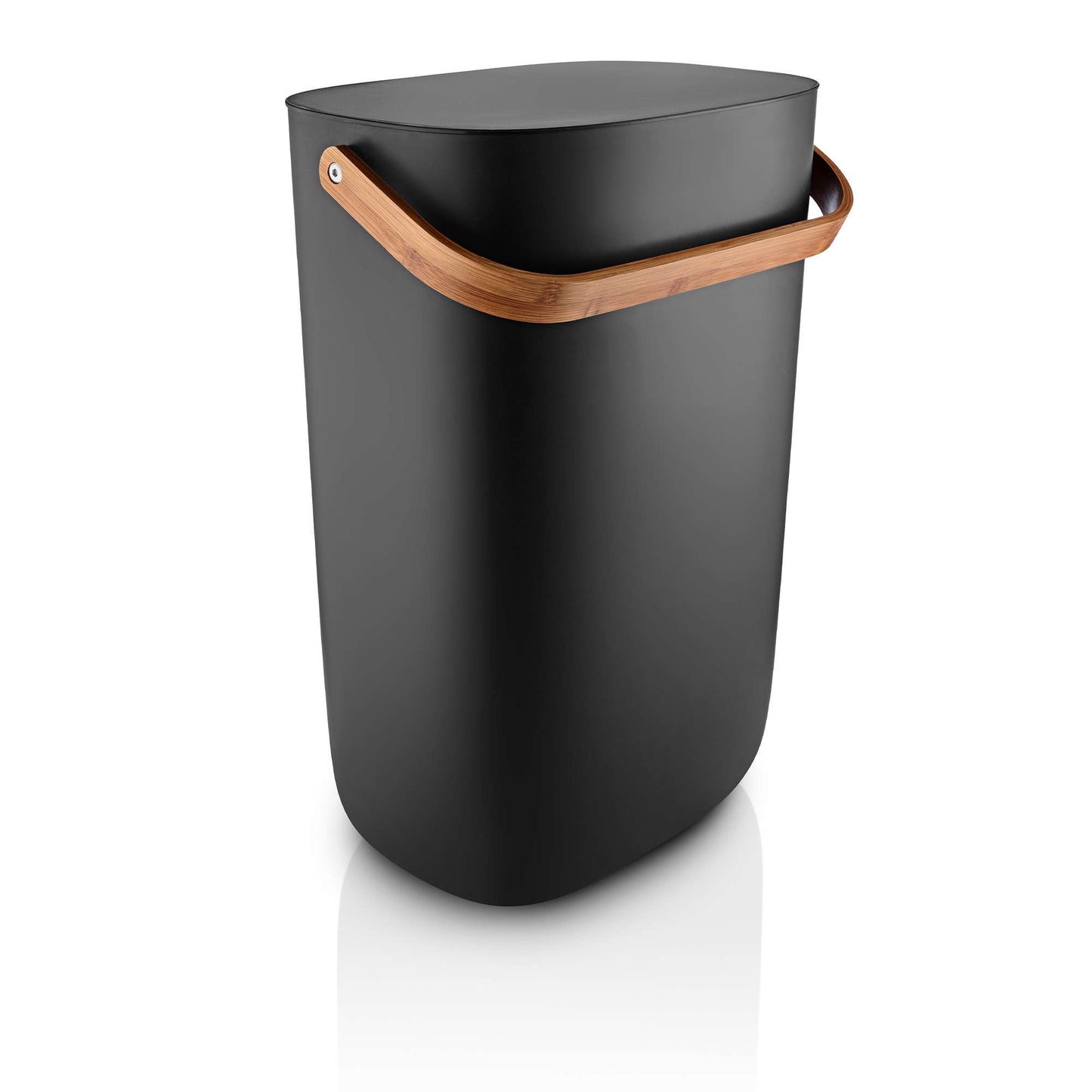 Eva Solo Reflect Abfallsortierbehälter 33 L Black mit Bambusdeckel