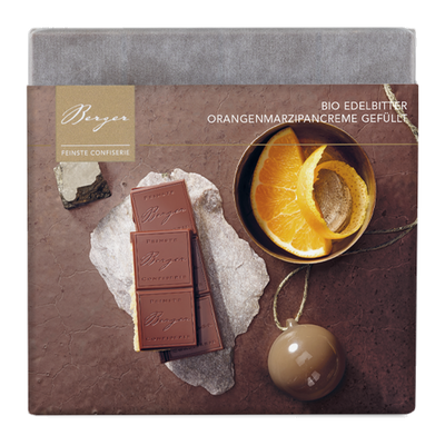 Organic Dark Chocolate Orange Marzipan Filled