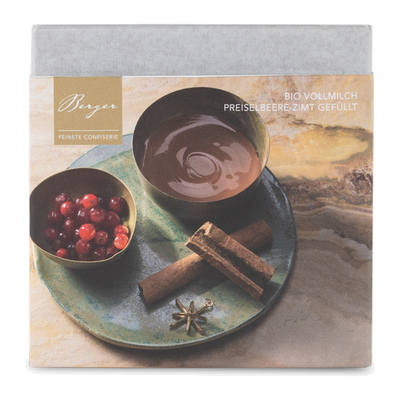 Organic Whole Milk Chocolate Lingonberry Cinnamon Filled