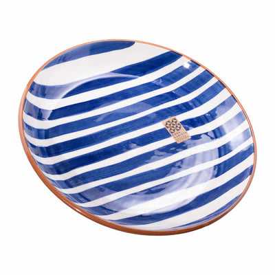 Keramikschale groß – bold stripes blue