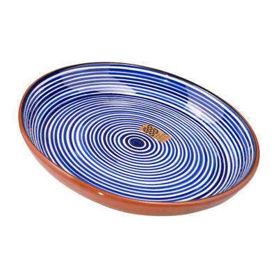 Keramikschale groß – fine stripes blue