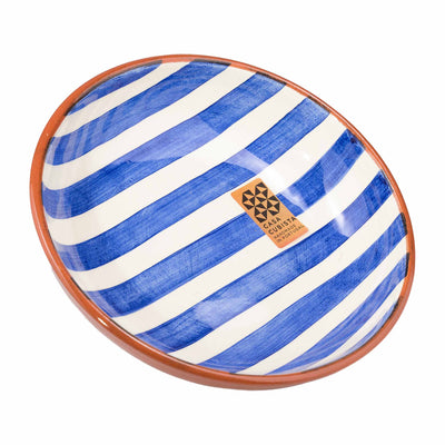 Keramikschale mittel – bold stripes blue
