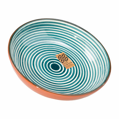Keramikschale mittel – fine stripes teal
