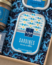 La Perle des Dieux Sardinen ohne Haut und Gräten in der Gourmetbox Fisch in Dosen