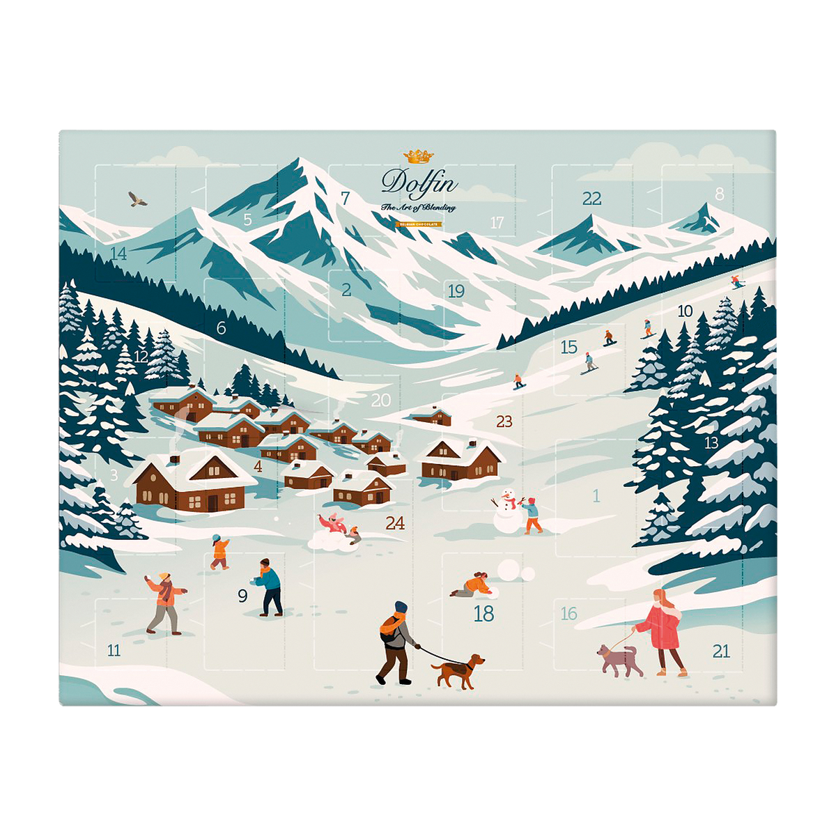 Adventskalender mit belgischer Schokolade von Dolfin