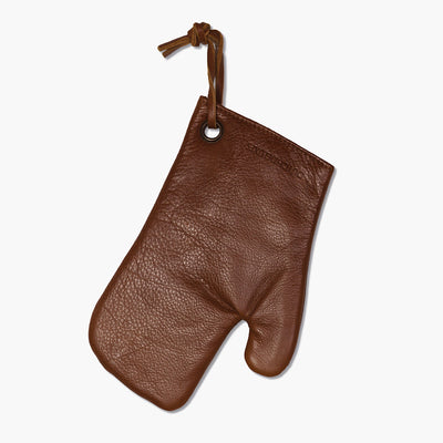 Oven mitt – full-grain leather brown