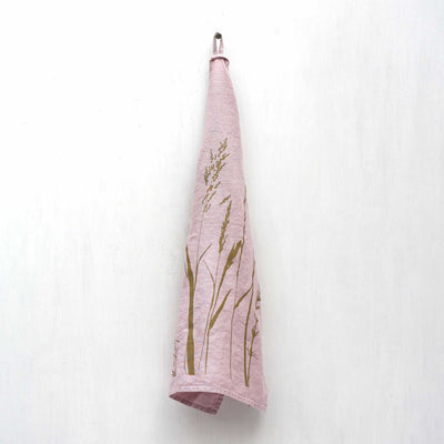 Geschirrtuch Leinen rosa – Wiese