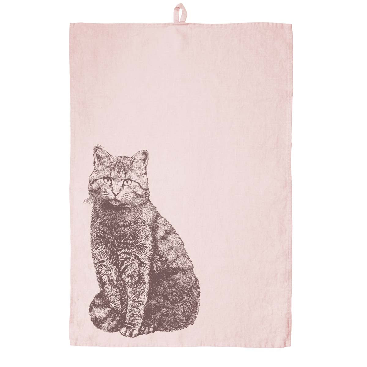 Frohstoff  Geschirrtuch Leinen rosa  Wildkatze