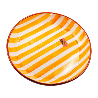 Keramikschale groß – bold stripes tangerine