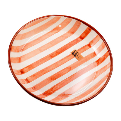 Keramikschale groß – bold stripes terracotta