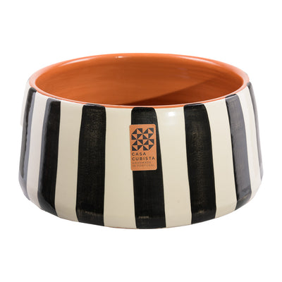 Keramikschale hoch – bold stripes black