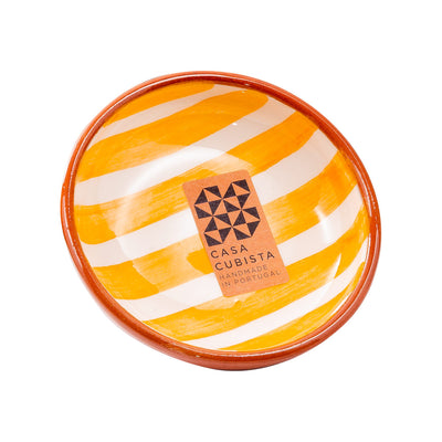 Keramikschale klein – bold stripes tangerine