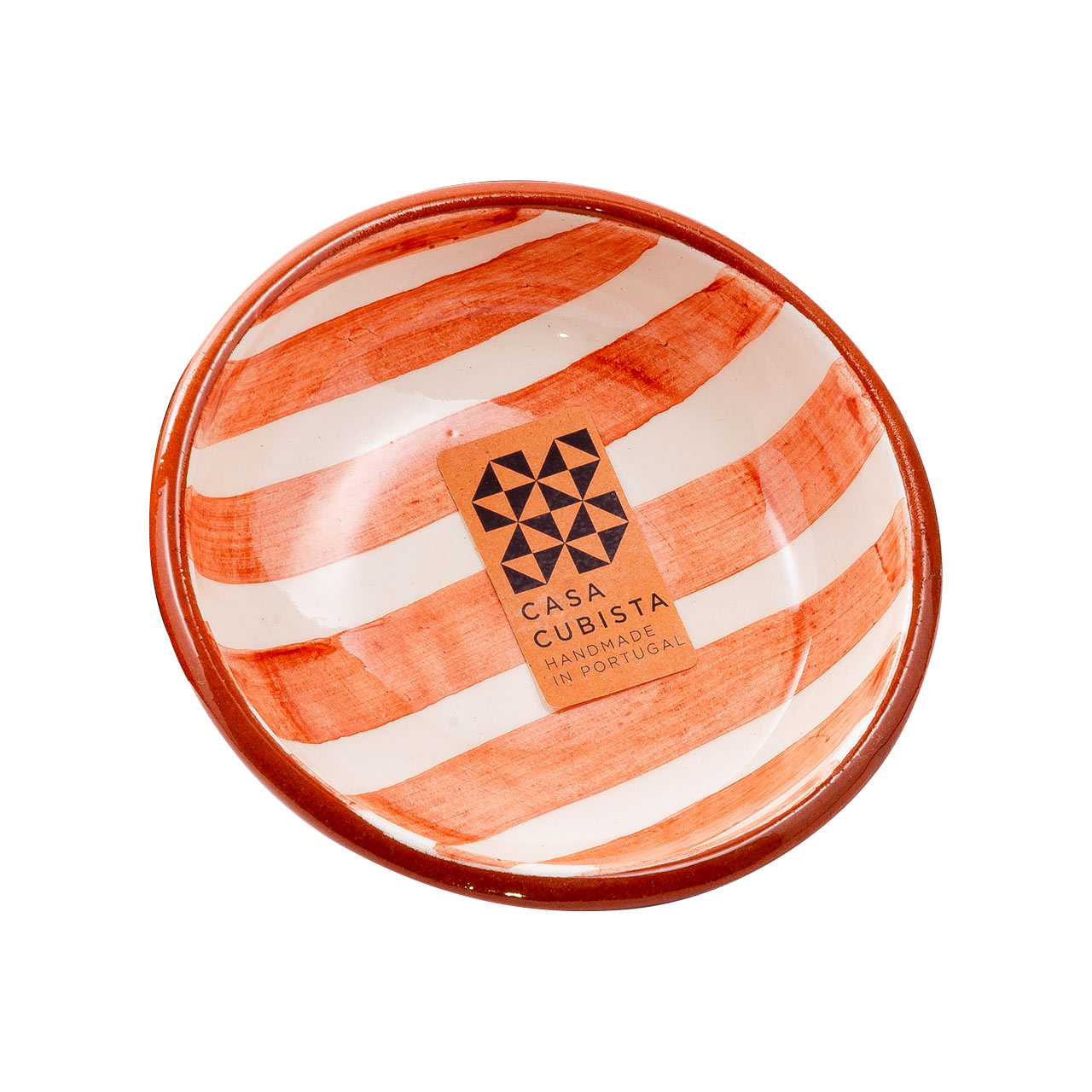 Keramikschale klein  bold stripes terracotta