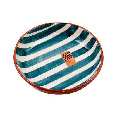 Keramikschale mittel – bold stripes teal