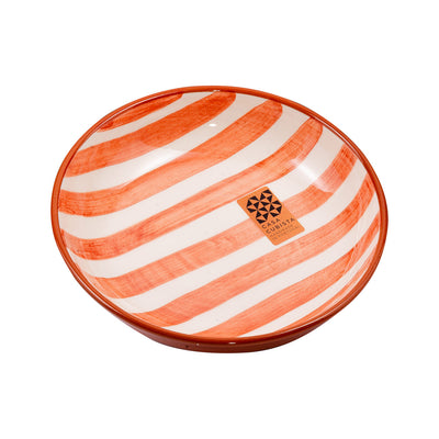 Keramikschale mittel – bold stripes terracotta