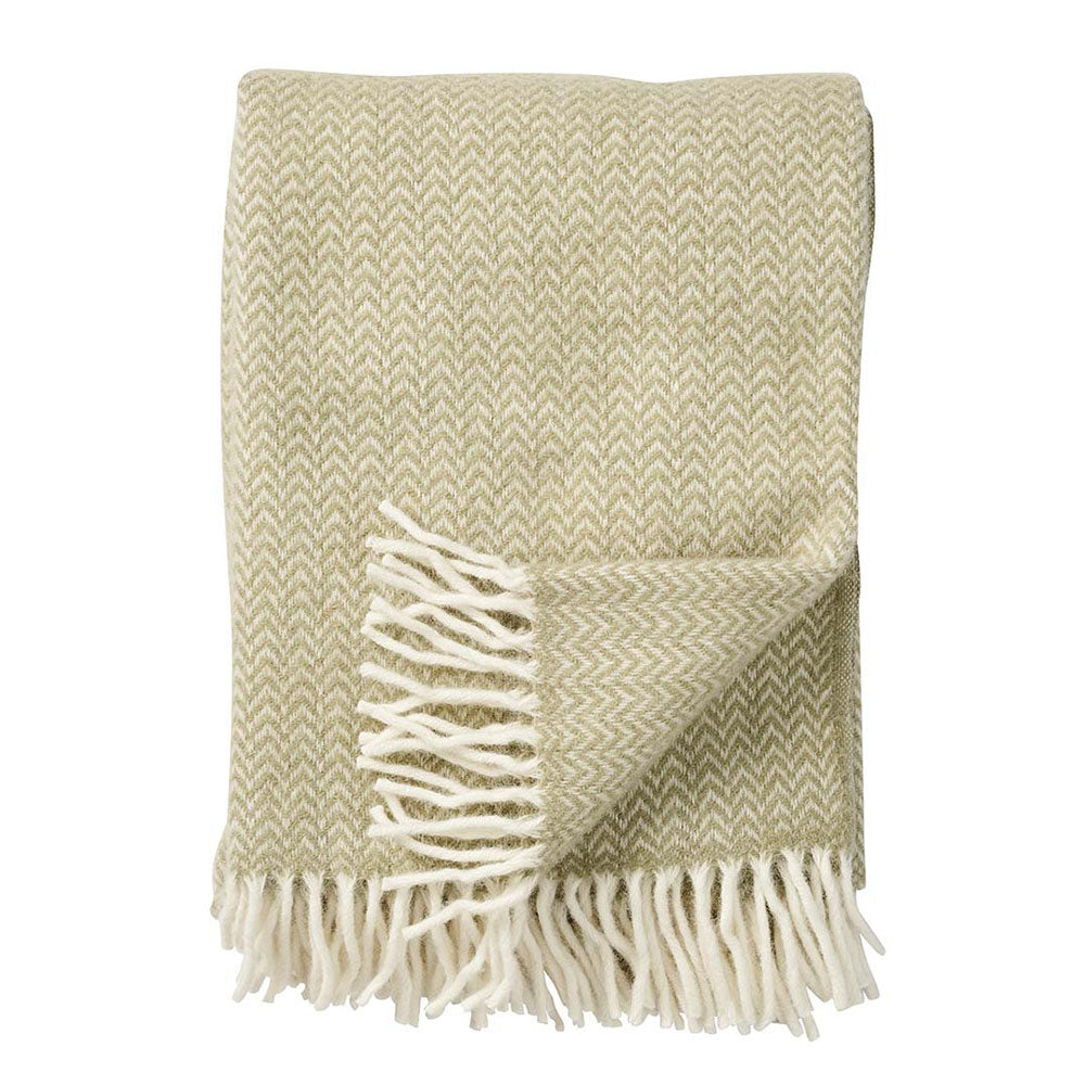 Klippan  Wolldecke Chevron  green