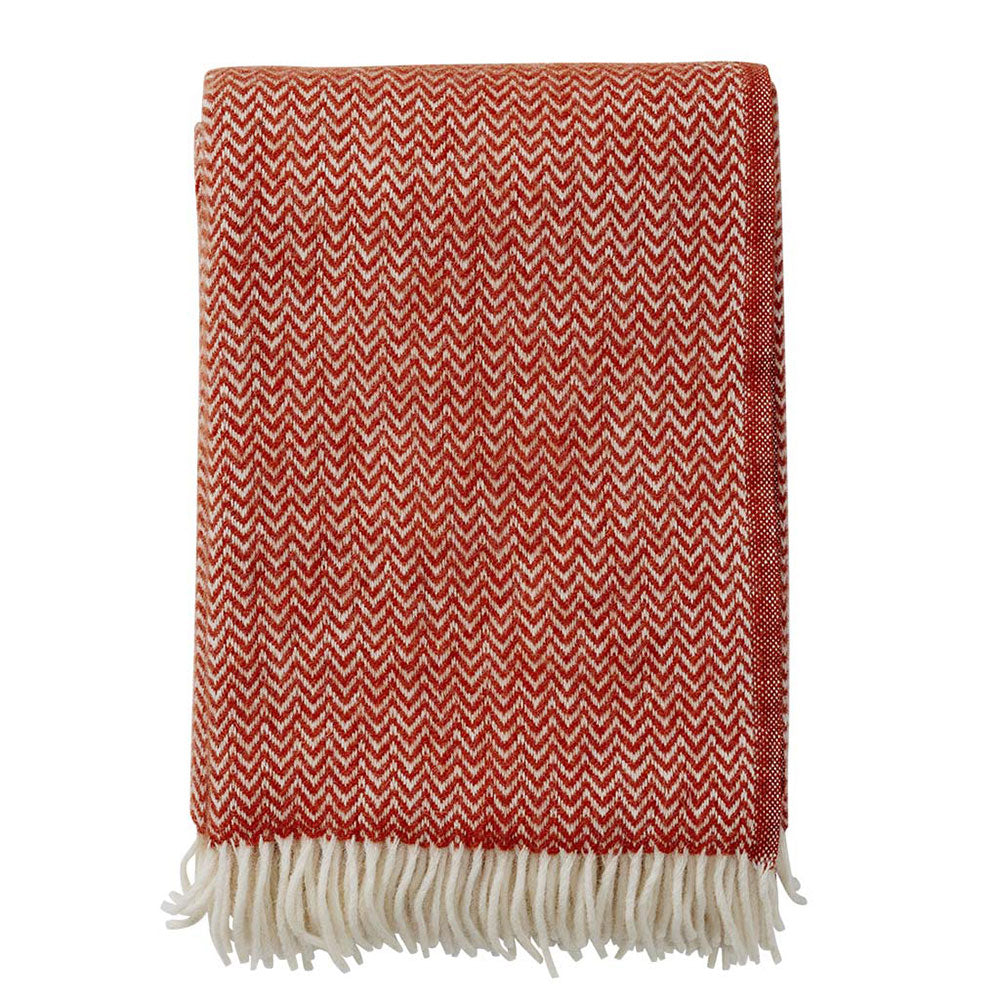 Klippan  Wolldecke Chevron  ruby red