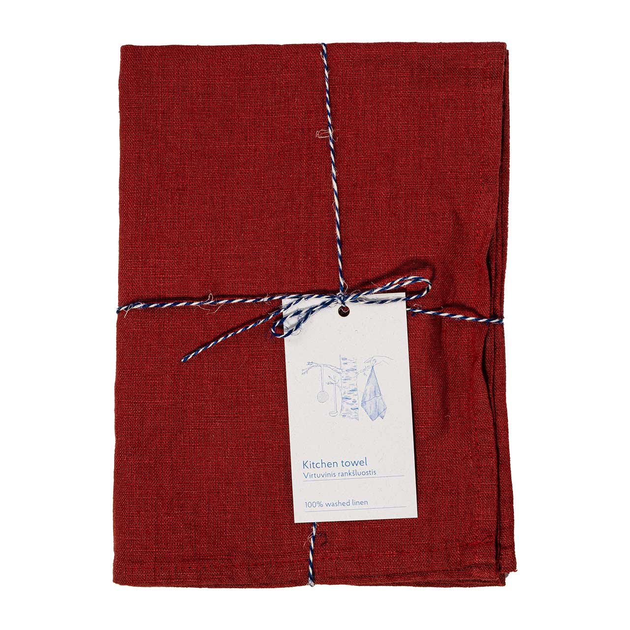 Linen Tales  Leinen Geschirrtuch  Red Pear