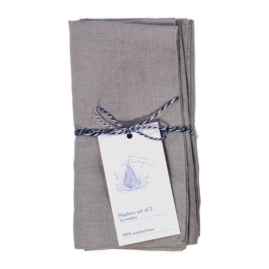 Linen Tales  Leinen Servietten  Light Grey  2er Set