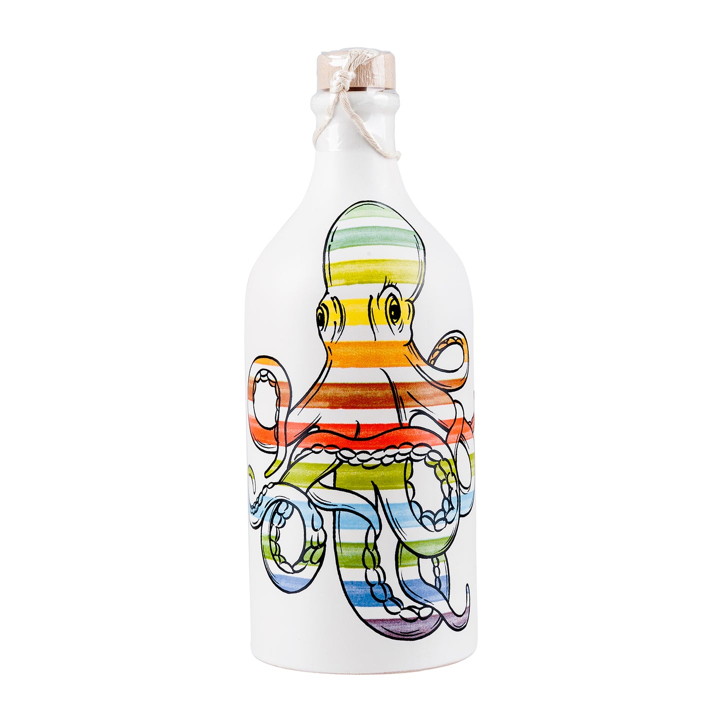 Muraglia  Olivenöl Keramikflasche bunter Tintenfisch