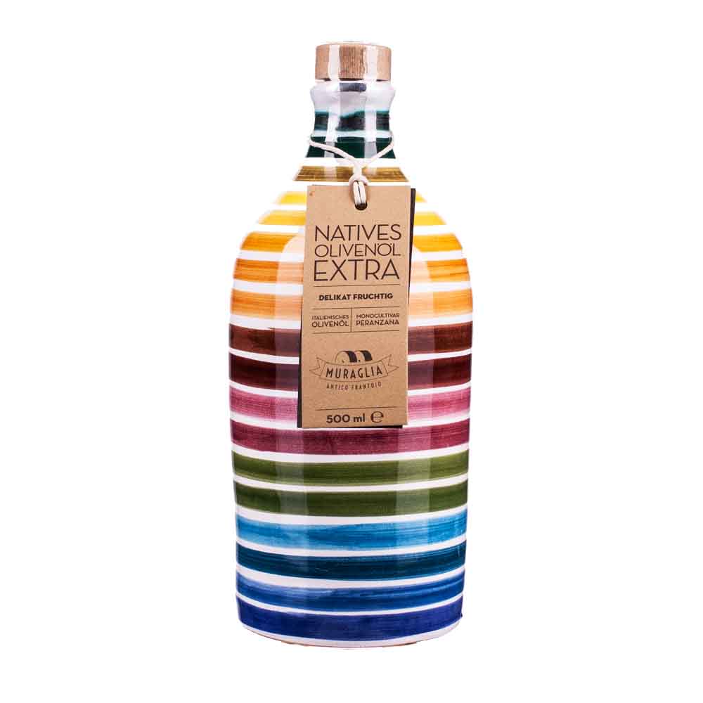 Muraglia  Olivenöl geringelte Keramikflasche