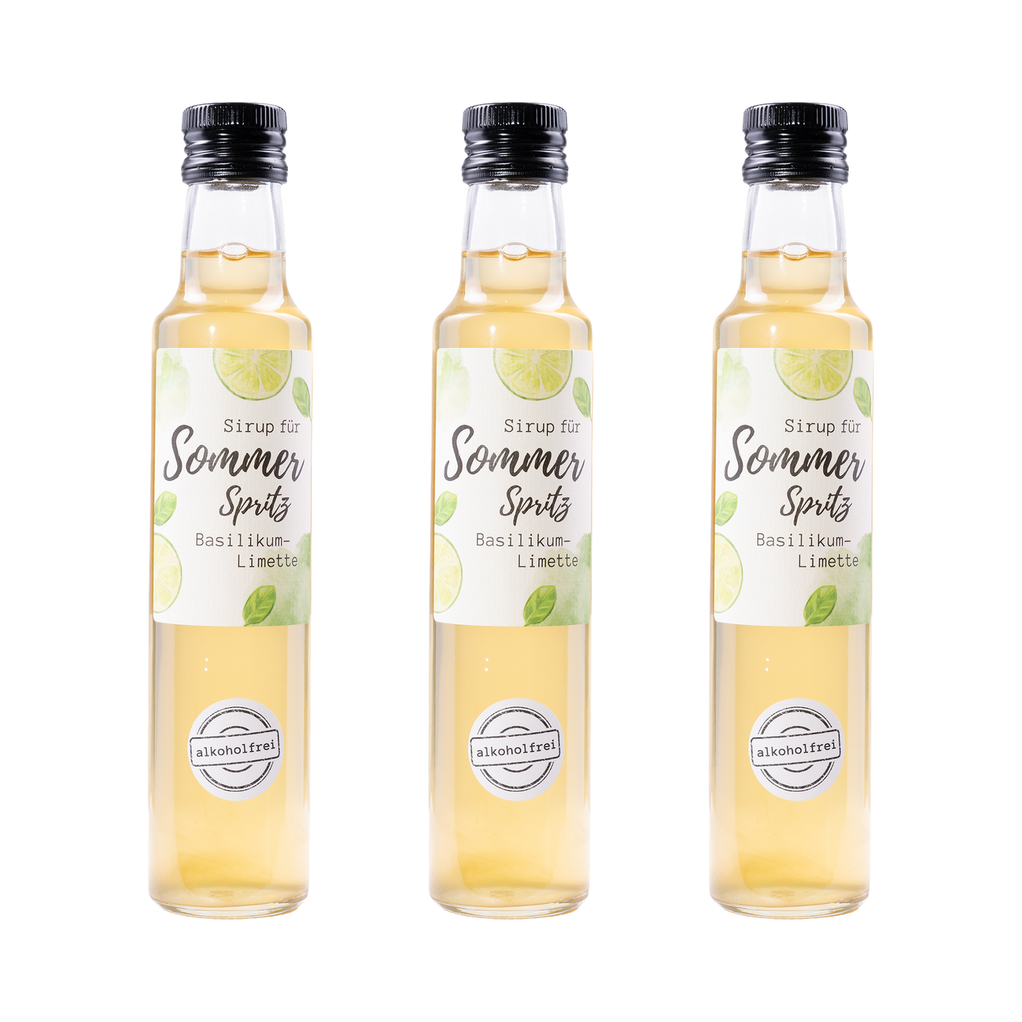 Sommer Spritz Sirup Basilikum-Limette — 3× 250 ml