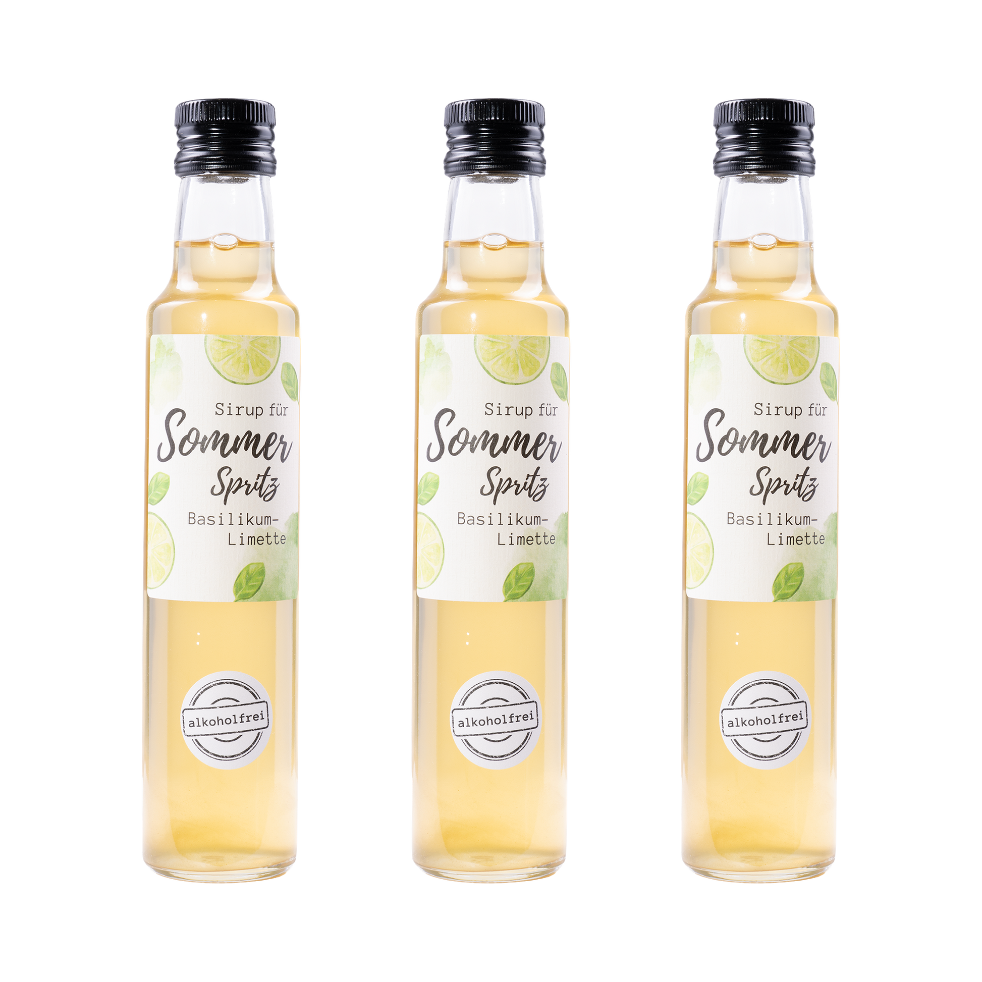 Sommer Spritz Sirup Basilikum-Limette — 3× 250 ml