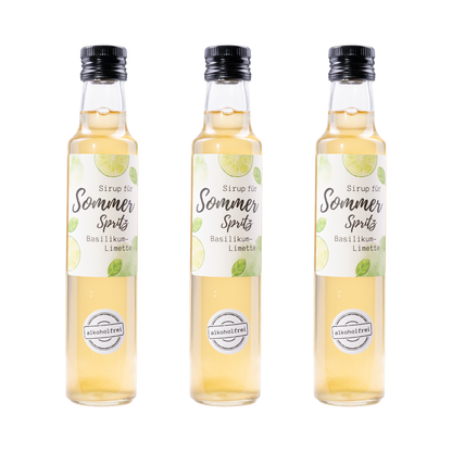 Sommer Spritz Sirup Basilikum-Limette — 3× 250 ml